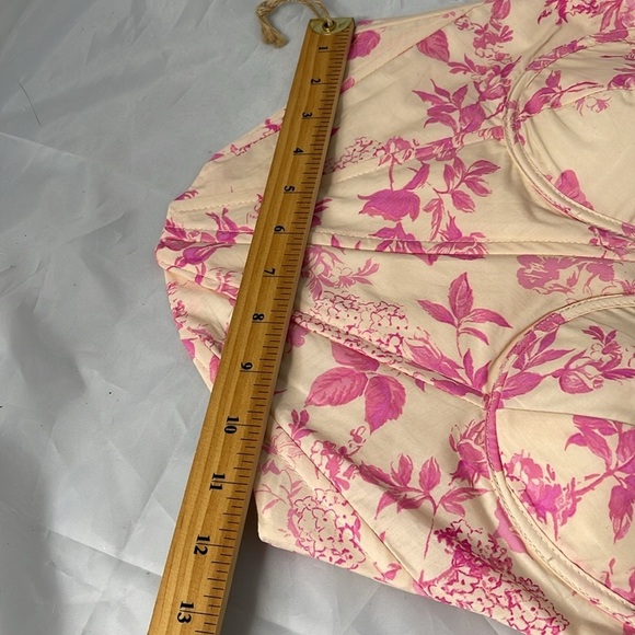 OLIVACEOUS Pauline Floral Boned Corset Top Pink Cream Push Up Padded Adjust S - Picture 13 of 15